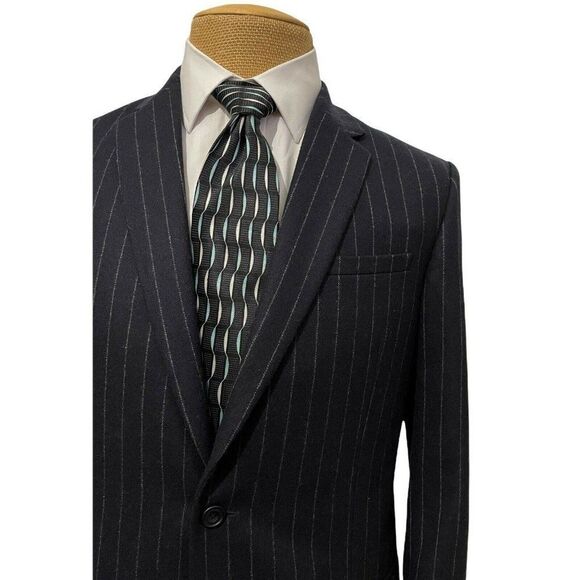 NWT KILGOUR Savile Row London Men's Sports Coat Navy Blue Striped Wool Size 38 R - Picture 3 of 10